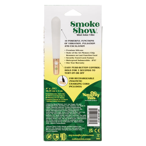 Naughty Bits Smoke Show Mini Joint Vibe Premium Silicone Waterproof Mini Vibrator BULLETS