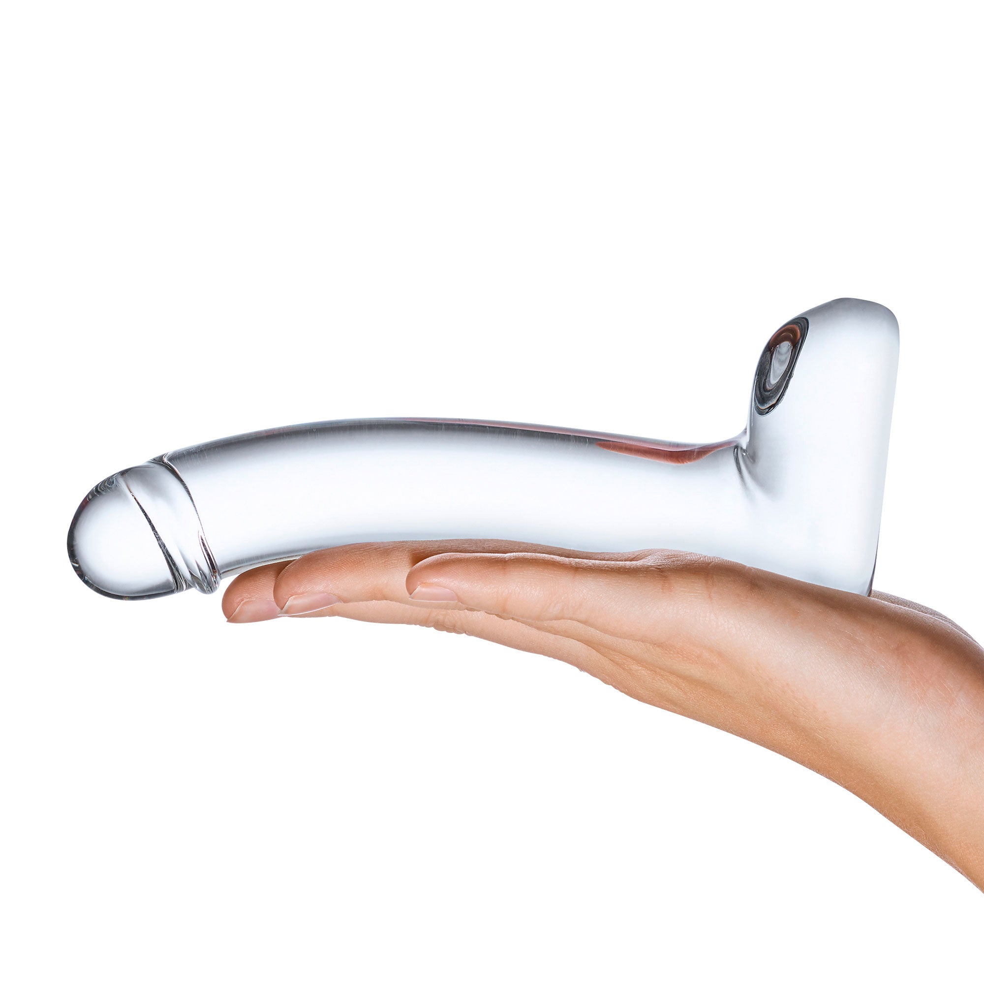 Glas 7 Inch Realistic Curved G-Spot Dildo with Ribbed Tip > Glass > Dildos Main image