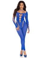 Opaque Cut Out Footless Bodystocking One Size Black Lingerie > Clothes > Bodies and Playsuits