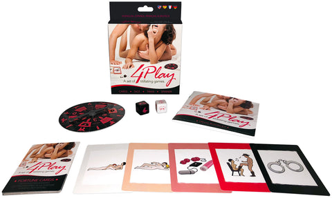 4play Erotic Game Set with Dice Cards Spinner for Couples Fun Default Title Games
