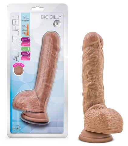 Au Naturel Big Billy 9 Inch Mocha Dildo Realistic Toy Dongs Realistic