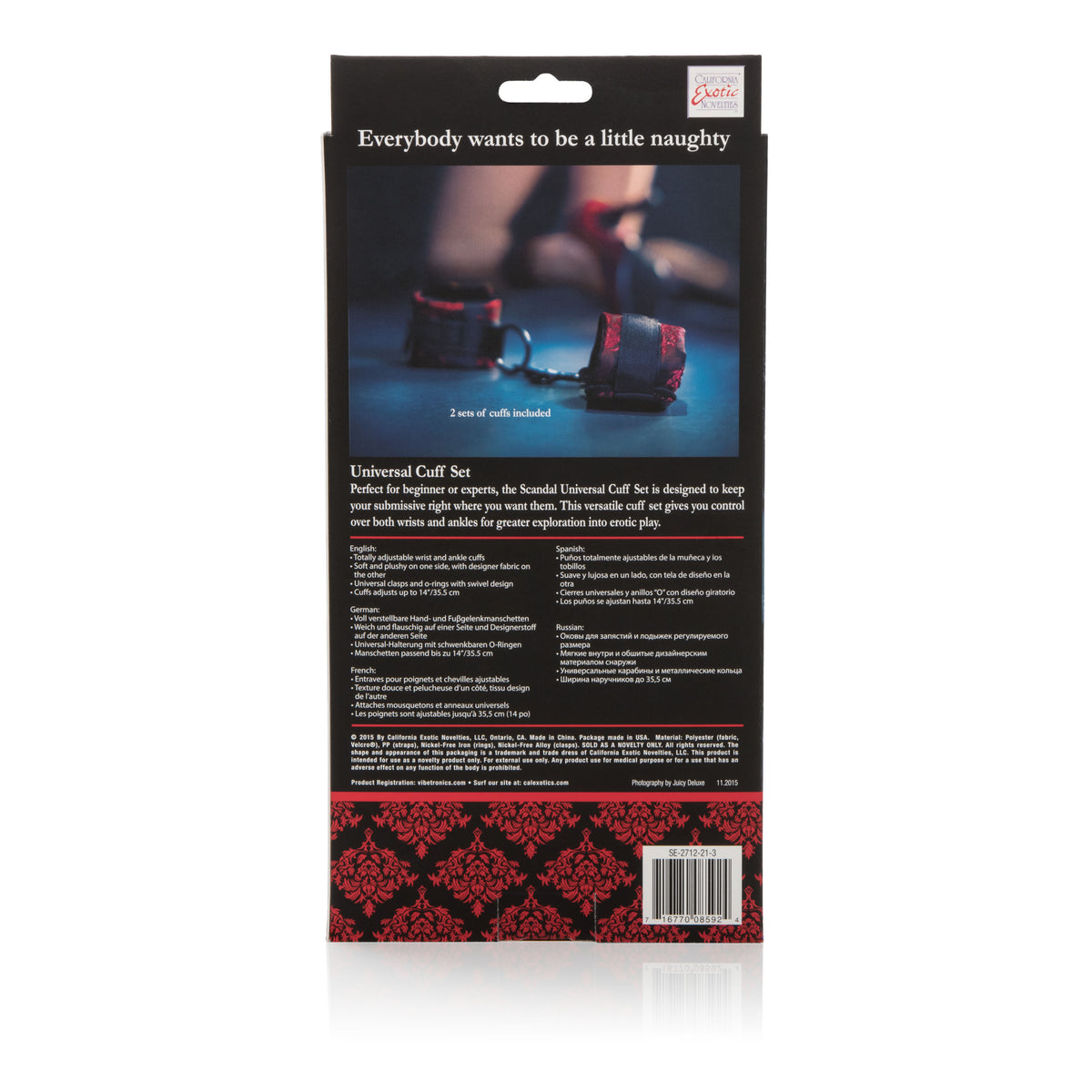 CalExotics Scandal Universal Cuff Set – Adjustable Wrist and Ankle Restraints > Bondage Gear > Restraints