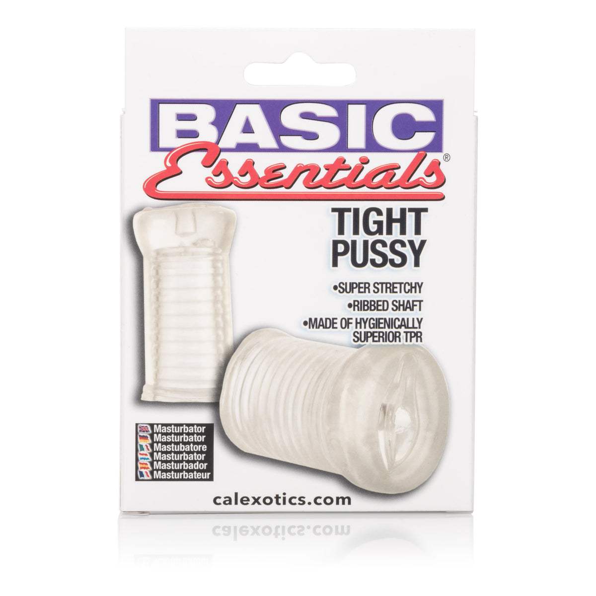 Basic Essentials Soft TPR Pussy Masturbator with Ribbed Shaft – Textured Male Masturbator > Sex Toys For Men > Masturbators > Manual