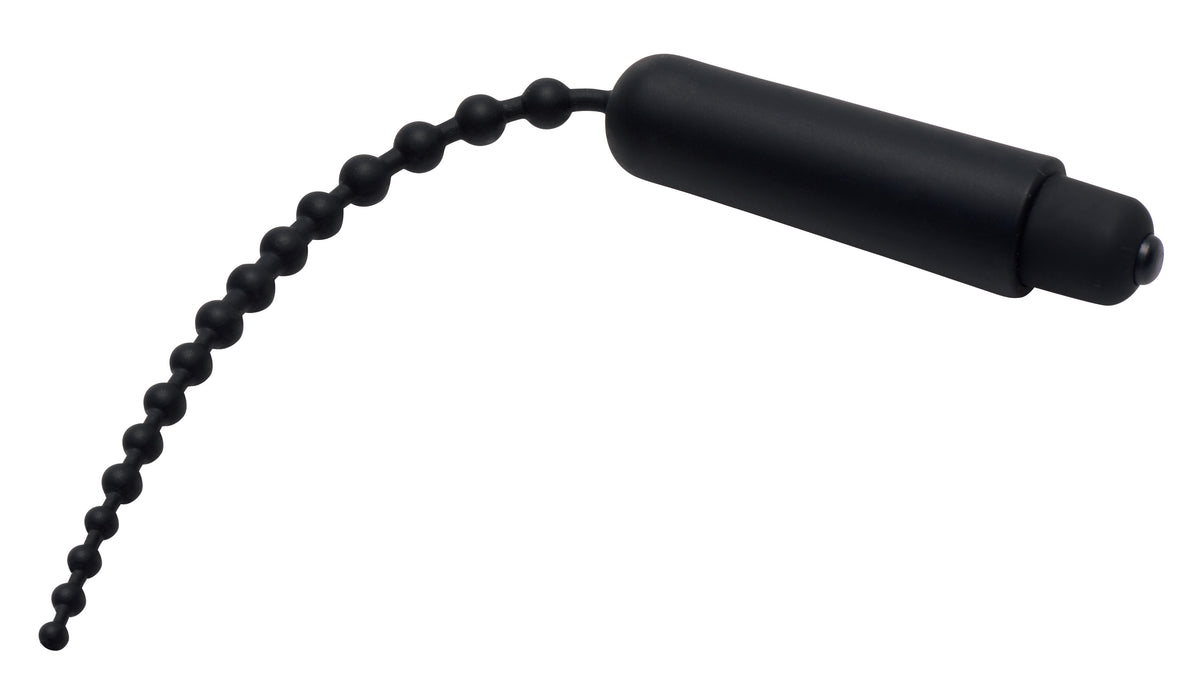 Dark Rod Silicone Vibrating Beaded Urethral Sound Toy > Sex Toys For Men > Sounding Rods