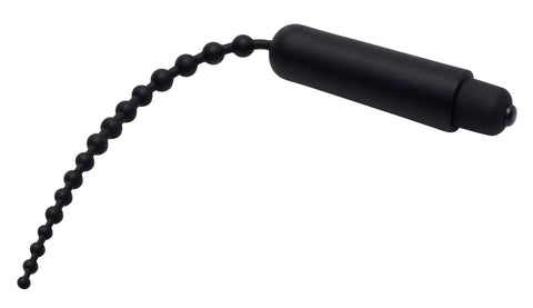 Dark Rod Silicone Vibrating Beaded Urethral Sound Toy Sounding Rods