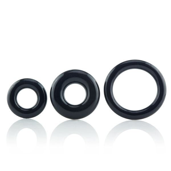 Screaming O RingO x3 Cock Rings Black Black COCK RING Set