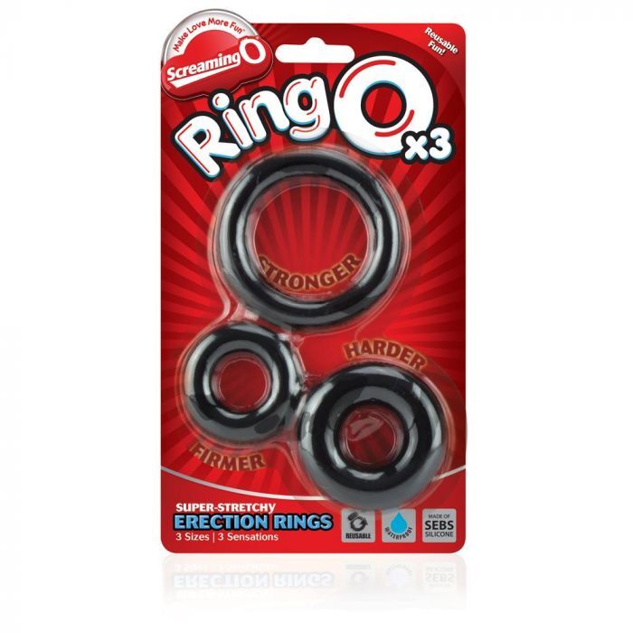 Screaming O RingO x3 Cock Rings Black COCK RING Set