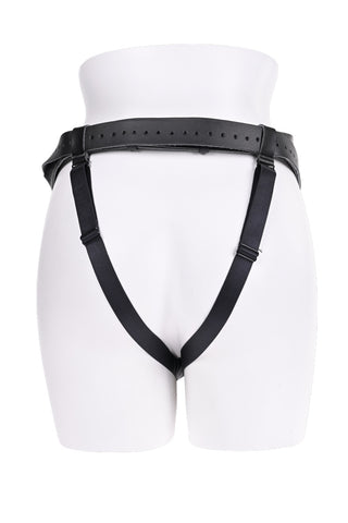 Sportsheets Aurora High Waisted Strap On Adjustable Strap-On Harness No Probe Included Black Size Up to 60 Inches Hip Harnesses & Strap-Ons