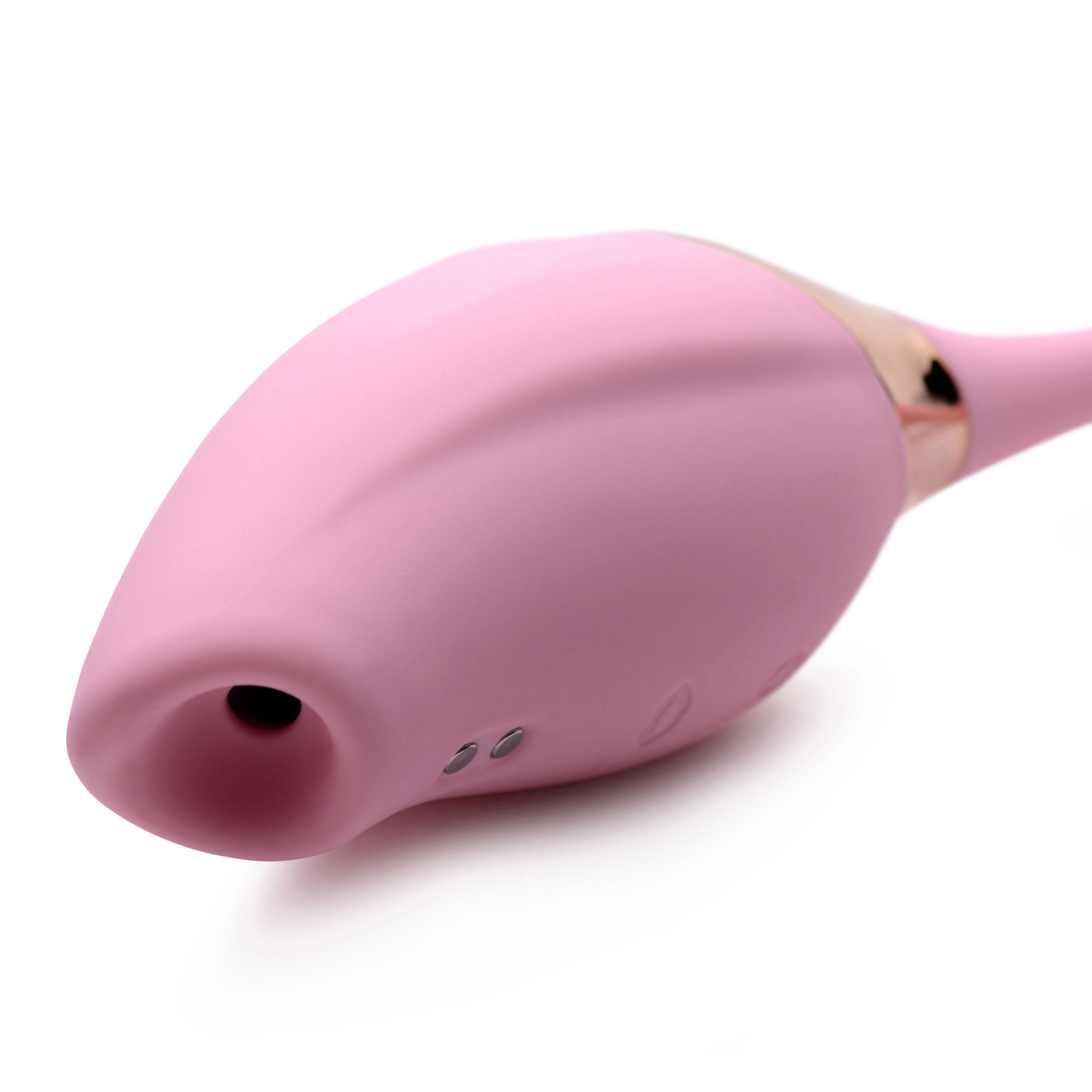 Shegasm Tandem Plus Silicone Suction Clit and G-Spot Vibrator Pink Suction Stimulator