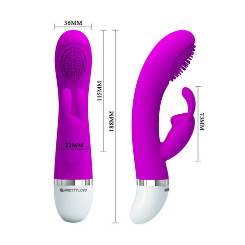 Pretty Love Purple Rabbit Vibrator With Dual Motors And Speeds VIBRATORS-RABBIT