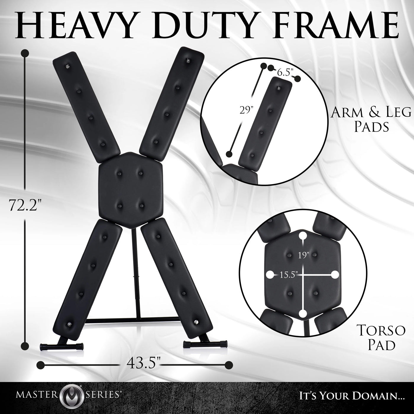 Deluxe St Andrews Cross Black Iron and Wood Frame for Adults Sex Furniture