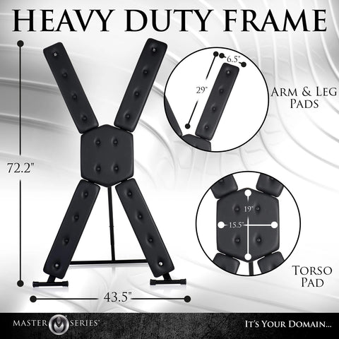 Deluxe St Andrews Cross Black Iron and Wood Frame for Adults Sex Furniture