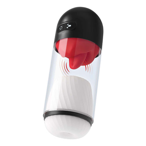 Nasstoys Delite Masturbator With Tongue Action (White) – Rechargeable Male Masturbator Strokers - Auto