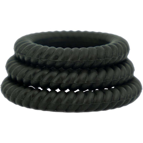 Ram Ultra Black Silicone Cock Ring Set for Enhanced Pleasure > Cock Ring > Sets