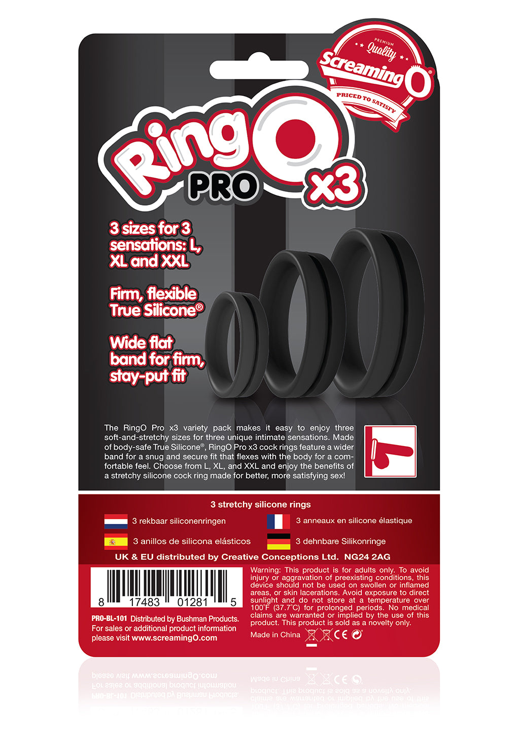 Screaming O Ringo Pro X3 – Silicone Stretchy Trio Pack Cock Rings > Cock Ring > Sets