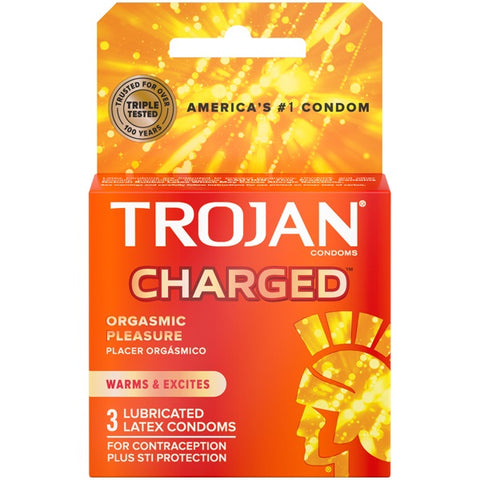 Trojan Intensified Charged Orgasmic Pleasure Condoms - 3 Pack Default Title > Essentials > Condoms