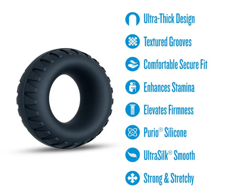 Performance Plus Traction (Black) – Premium Textured Cock Ring > Cock Ring > Single