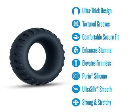 Performance Plus Traction (Black) – Premium Textured Cock Ring > Cock Ring > Single
