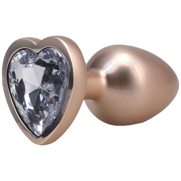 Booty Bling 3.25 Inch Metal Heart Plug (Gold) – Medium Metal Butt Plug > Anal Range > Jewel Butt Plugs