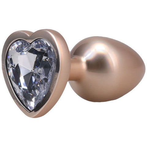 Booty Bling Metal Heart Plug (Gold) – Medium Metal Butt Plug > Anal Range > Jewel Butt Plugs