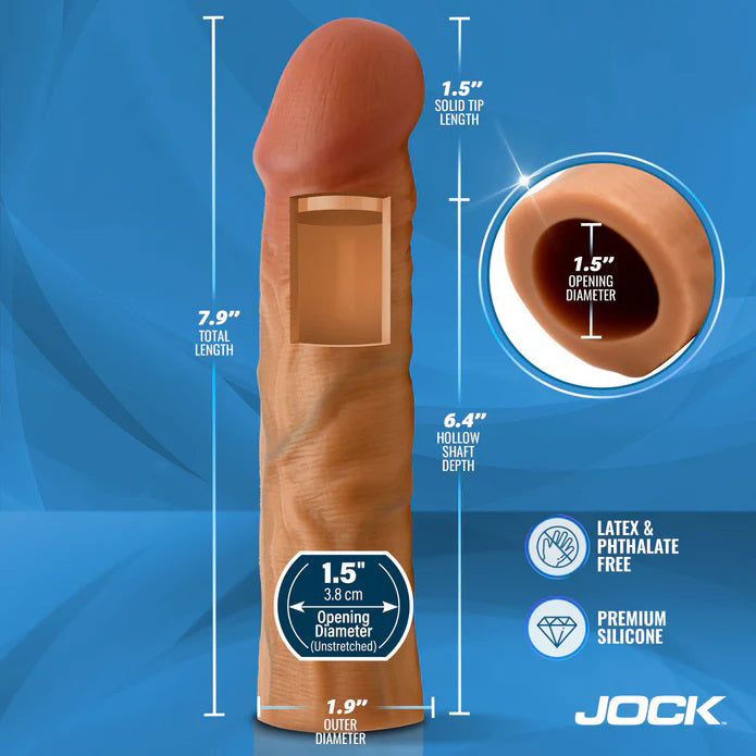 Jock Enhancers 1.5 Inch Silicone Penis Extension Sleeve Medium > Sex Toys For Men > Penis Sleeves