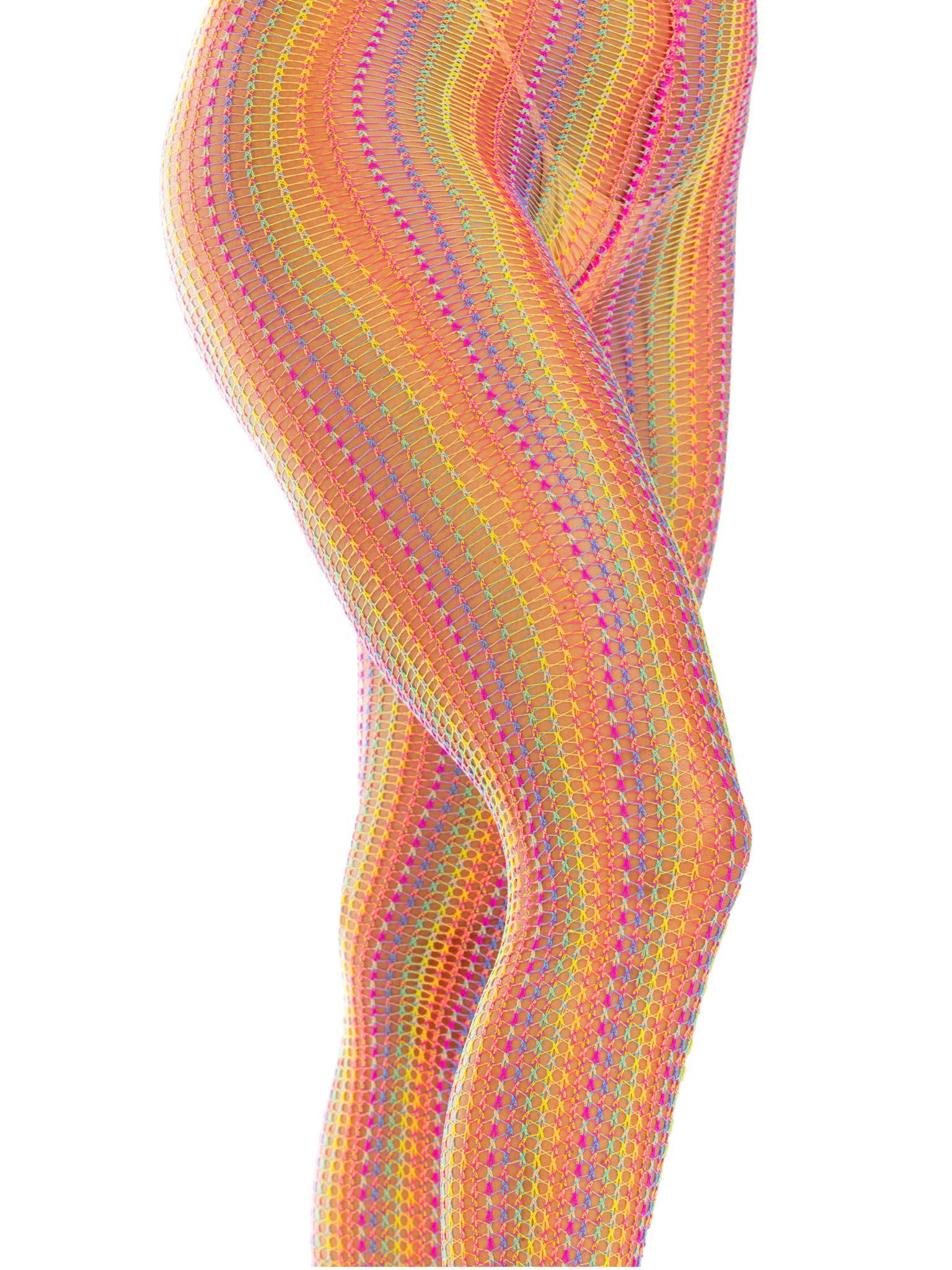Rainbow Crochet Net Tights Multicolor One Size Hosiery Leggings > Clothes > Hosiery > Pantyhose & Tights