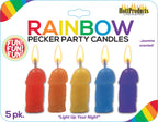 Rainbow Pecker Party Candles Set of 5 Fun Adult Birthday Candles > Candles > Novelty
