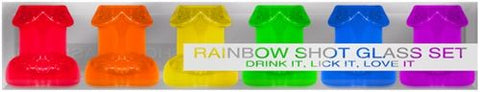 Rainbow Penis Shot Glass Set of Six Colorful Drinkware Gifts Gag Gifts & Novelties