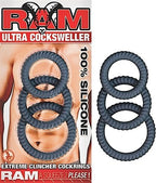 Ram Ultra Black Silicone Cock Ring Set > Cock Ring > Sets