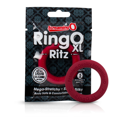RingO XL Liquid Silicone Cock Ring in Black by Screaming O COCK RINGS