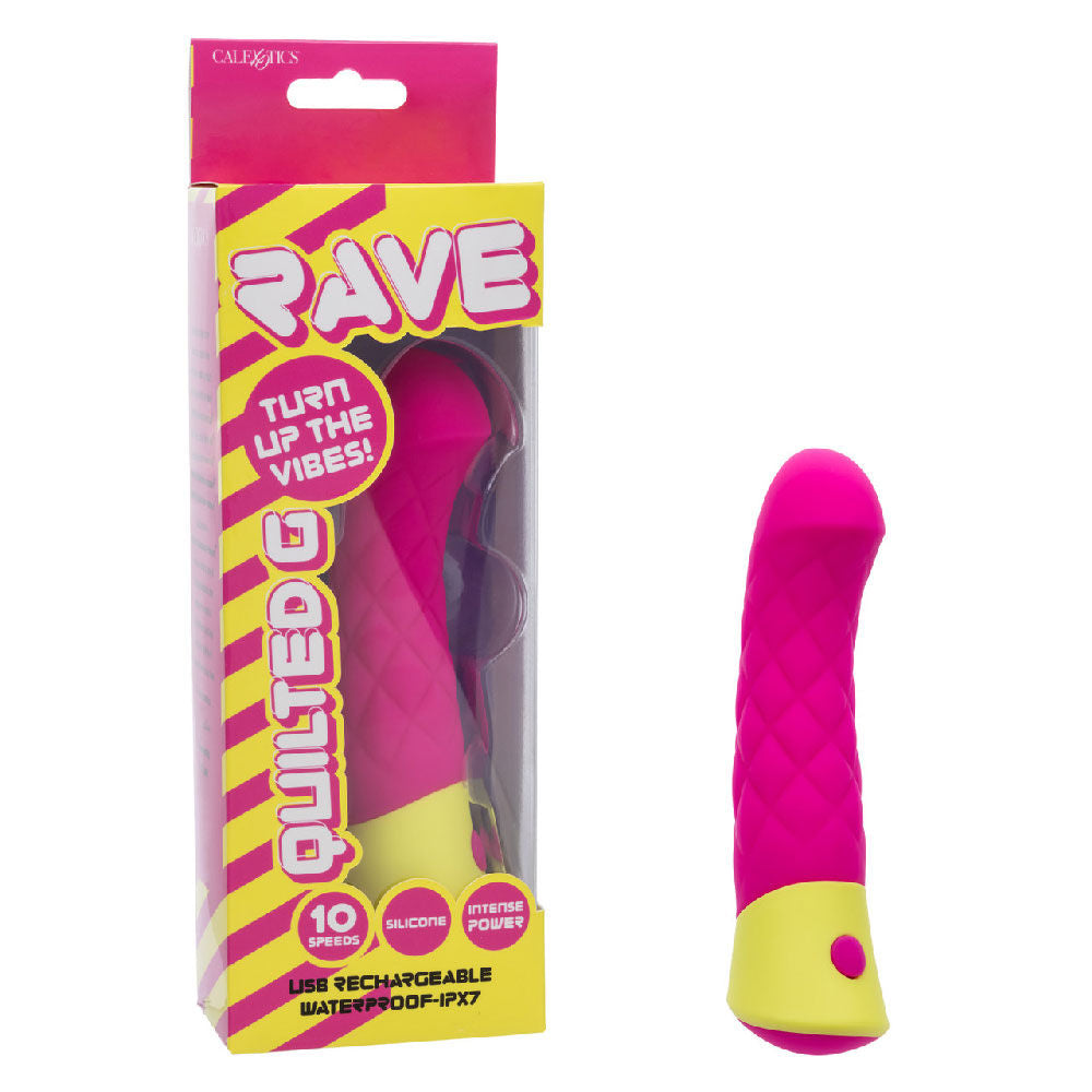 Rave Quilted G Silicone Vibrator Pink Waterproof Massager > Sex Toys For Ladies > G-Spot Vibrators