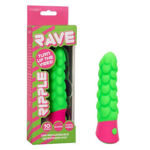 Rave Ripple Green Pink Silicone Massager 10-Speed Waterproof USB Vibrators