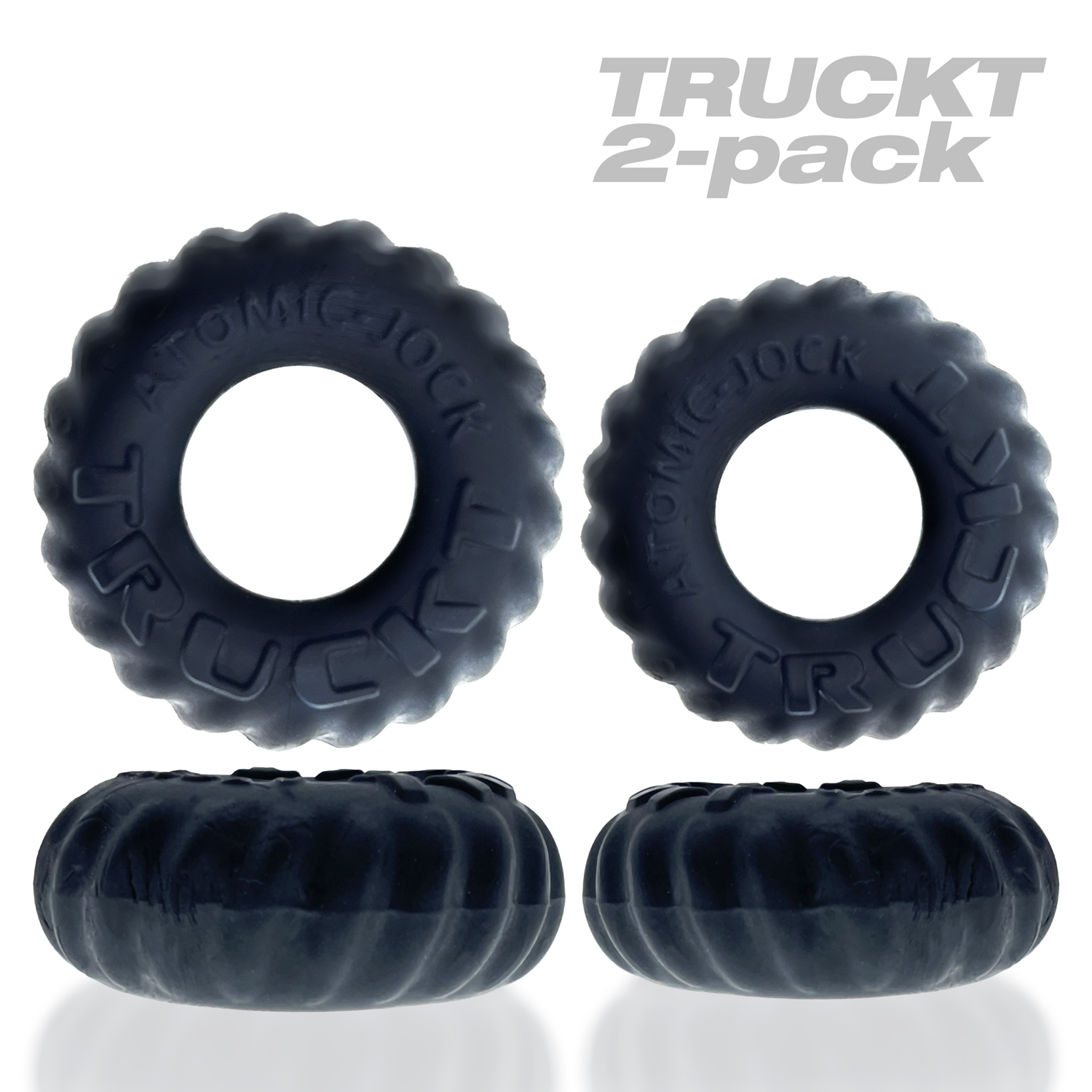 Oxballs Truckt 2 Piece Cockring Plus Silicone Special Edition Night Black COCK RING Set