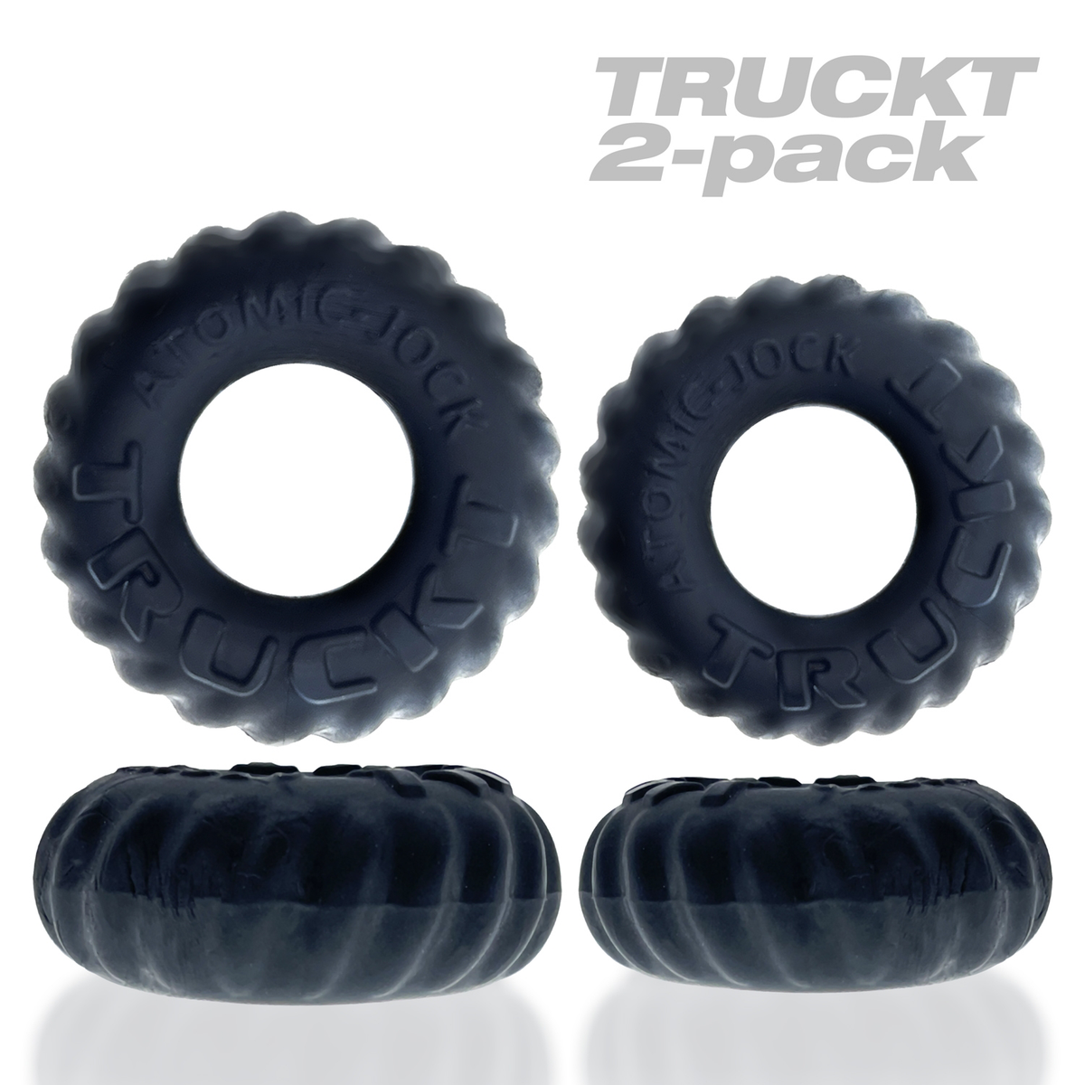 Oxballs Truckt 2 Piece (Night Black) – Silicone Cockring Set Black > Cock Ring > Sets