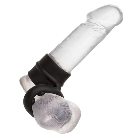 Alpha Liquid Silicone Dual Magnum Ring Black Stretchy Comfortable Size COCK RINGS Sling