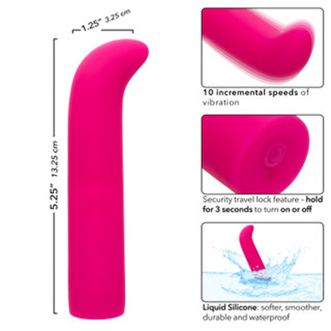 Rechargeable Classic Chic Mini G Liquid Silicone Pink Vibrating Massager BULLETS