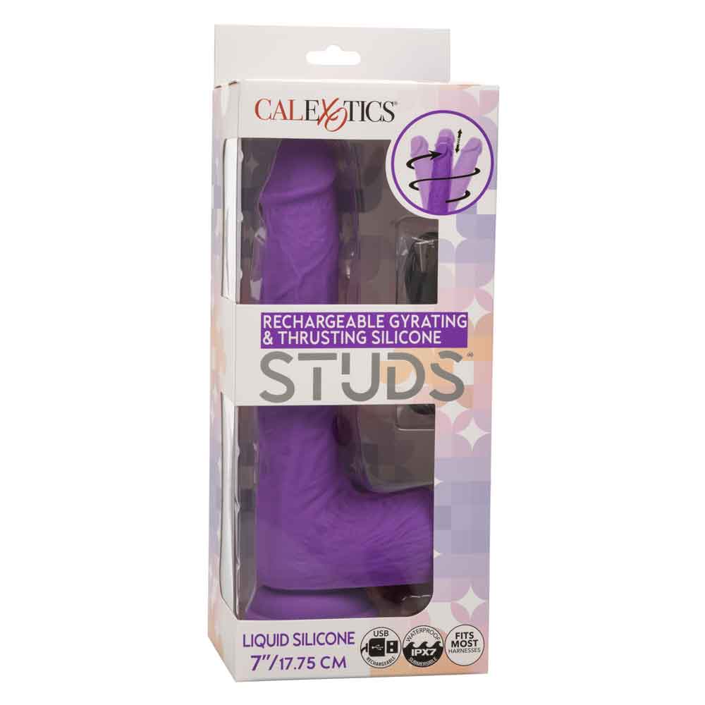 Gyrating Thrusting Silicone Studs 7 Inch Purple > Dildos > Realistic Dildos