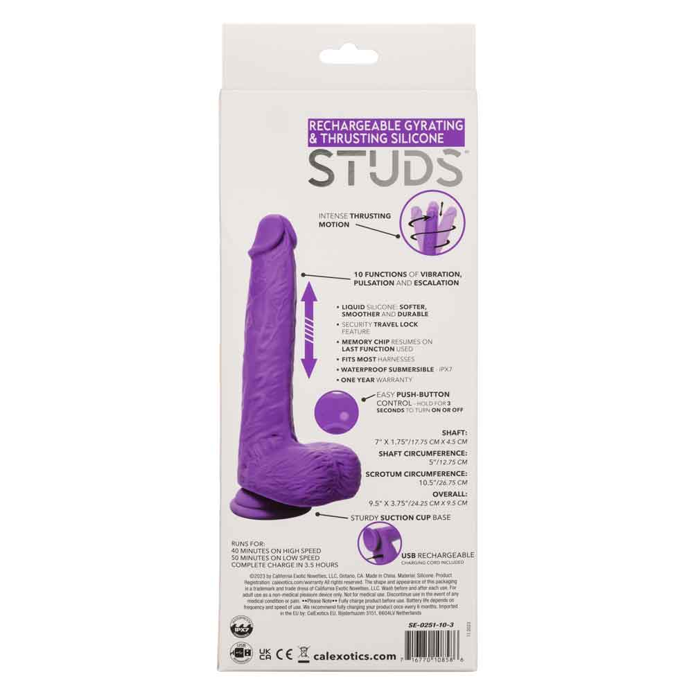 Gyrating Thrusting Silicone Studs 7 Inch Purple > Dildos > Realistic Dildos