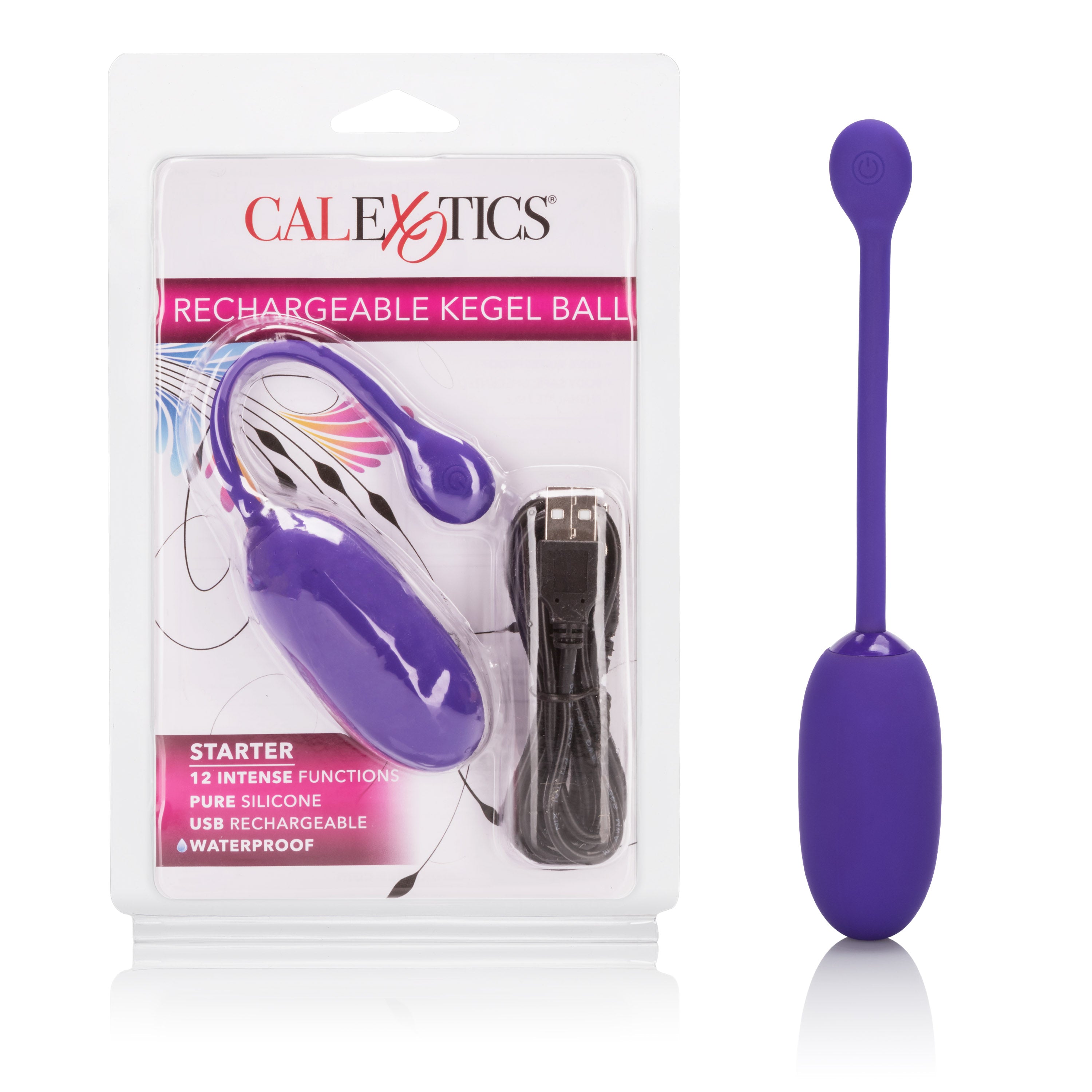 Rechargeable Kegel Ball Vibrator with 12 Functions Purple Silicone > Sex Toys For Ladies > Kegel Exercise