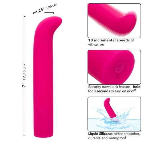 Rechargeable Pink Liquid Silicone G-Spot Massager with 10 Speeds Vibrators