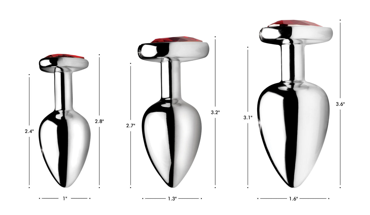 Red Heart Gem Anal Plug Set with Three Graduated Sizes > Anal Range > Butt Plug Kits