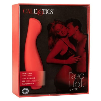 Red Hot Ignite Red Silicone Compact Clitoral Vibrator with 10 Intense Functions and USB Rechargeable Waterproof Design STIMULATORS
