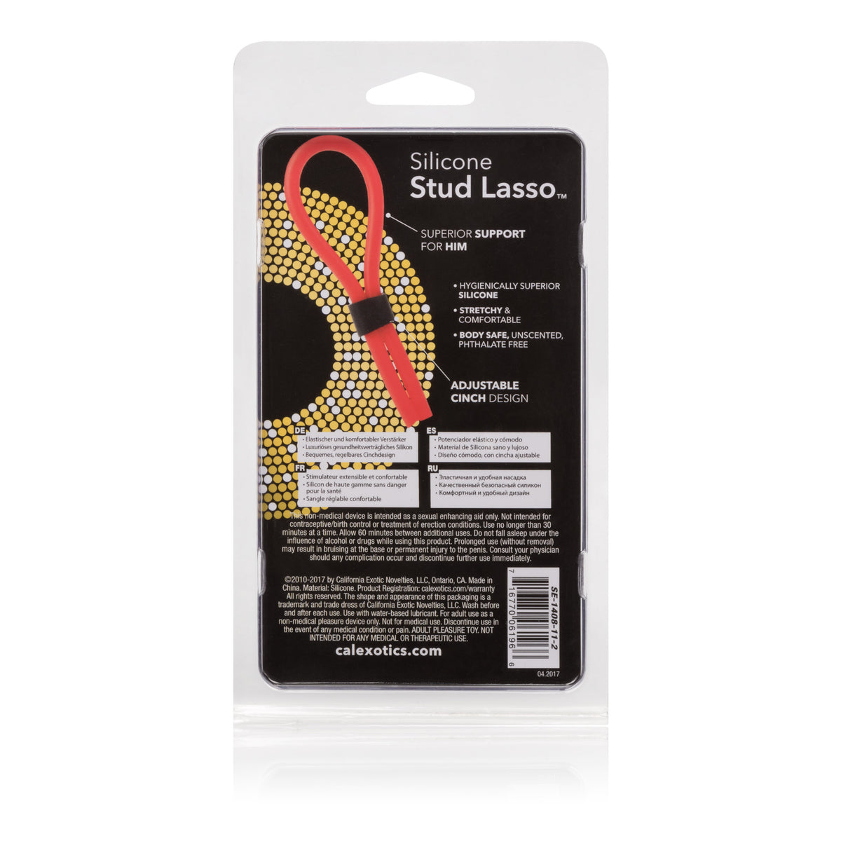 Silicone Stud Lasso Red Adjustable Erection Enhancer 5 Inch Flexible Stretchy Loop > Cock Ring > Adjustable