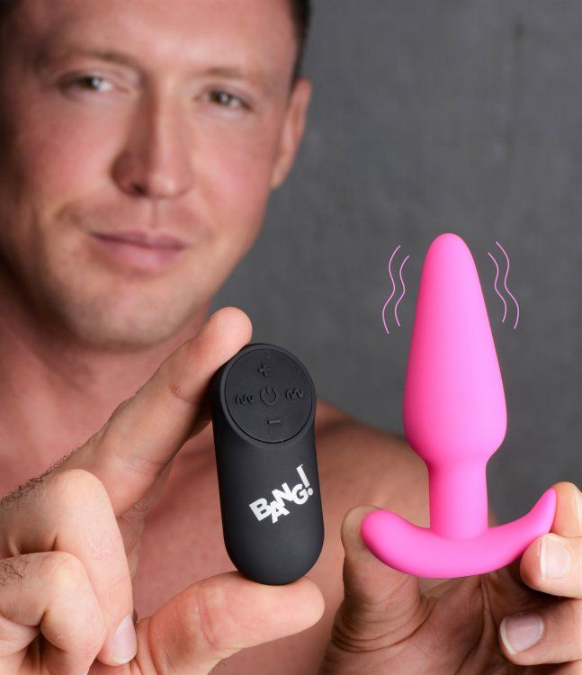 Remote Control 21x Silicone Butt Plug Vibrator Pink Toy > Anal Range > Vibrating Butt Plugs