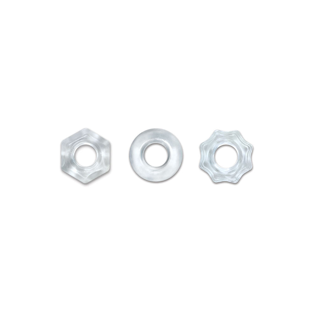 Renegade Chubbies - Clear Cock Rings - Set of 3 COCK RING Set