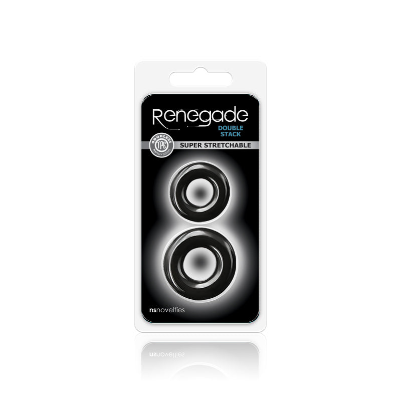Renegade - Double Stack - Black Cock Rings - Set of 2 COCK RING Set