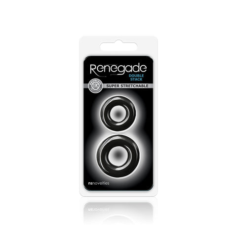 Renegade - Double Stack - Black Cock Rings - Set of 2 COCK RING Set