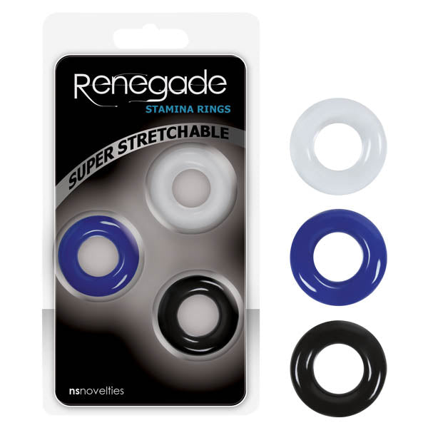 Renegade Stamina Rings (Set of 3) – Colored Stretchy TPE Cock Rings > Cock Ring > Sets