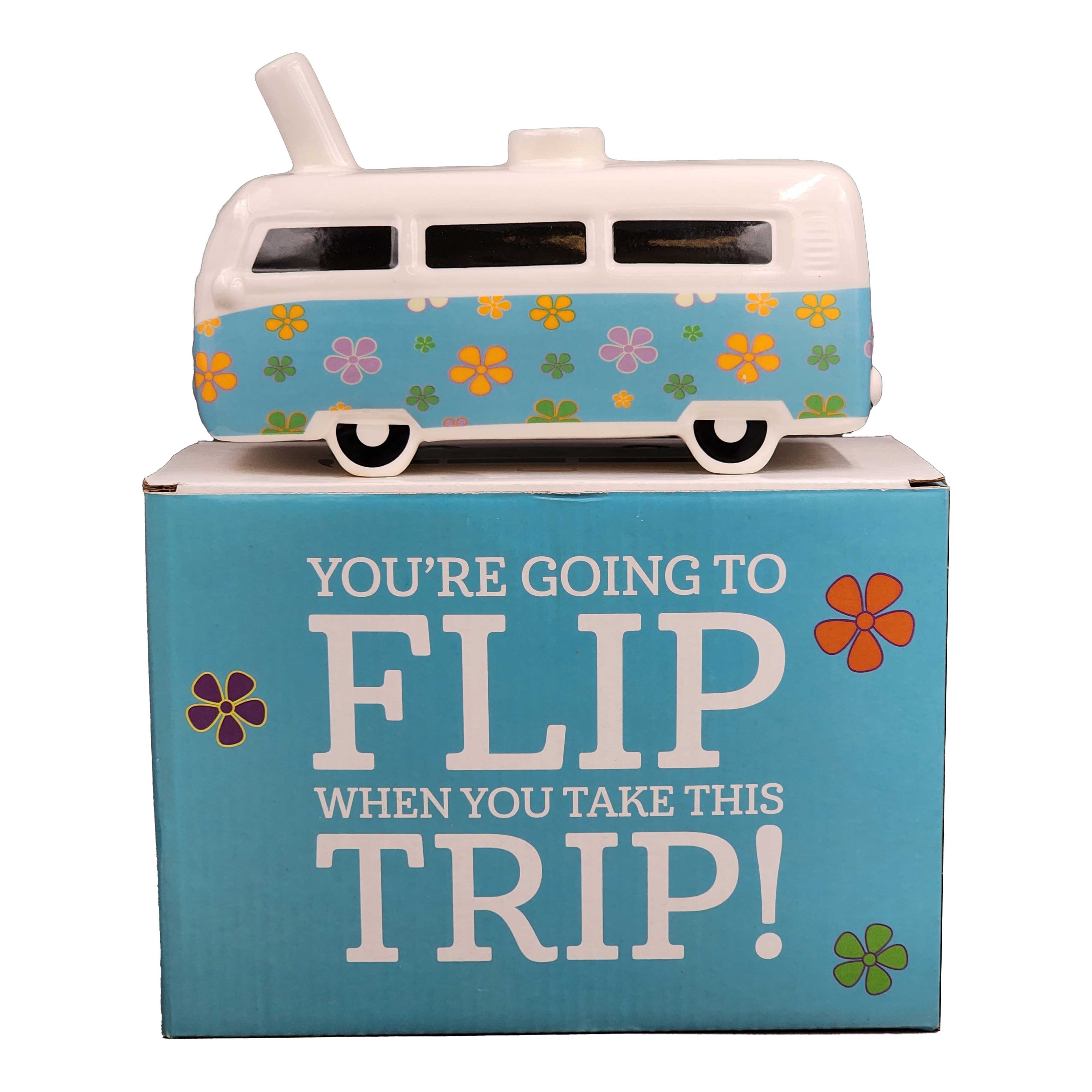Retro Vintage Bus Smoking Pipe with Hippie Flower Design Gag Gifts & Novelties