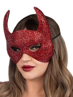 Rhinestone Devil Mask Red and Teens One Size > Bondage Gear > Masks